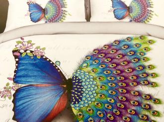Rui Bang 3D obliečky  mikrovlákno, farebný motýľ, 140x200, 70x90cm